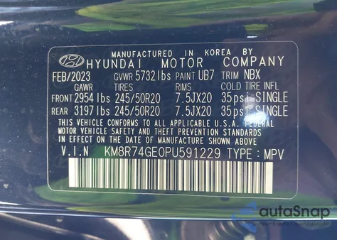 2023 Hyundai Palisade Calligraphy z USA, uszkodzony, nr VIN KM8R74GE0PU591229